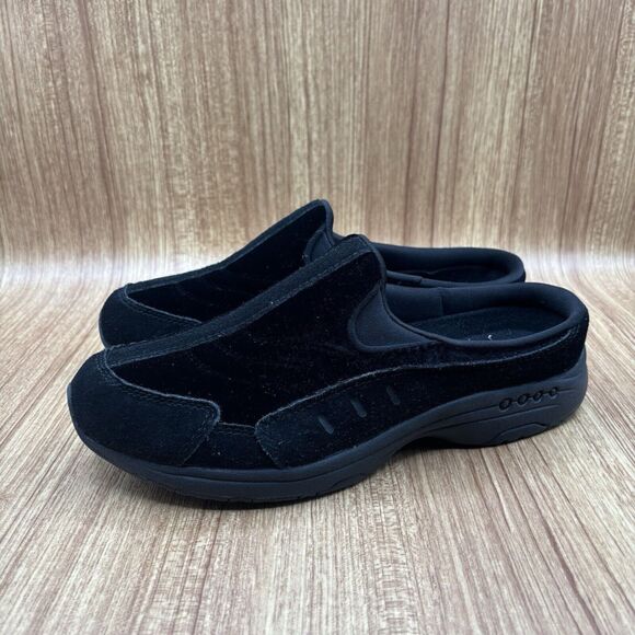 Easy Spirit Traveltime Clog Black Velvet and Suede Women's Size 9W - Picture 3 of 8